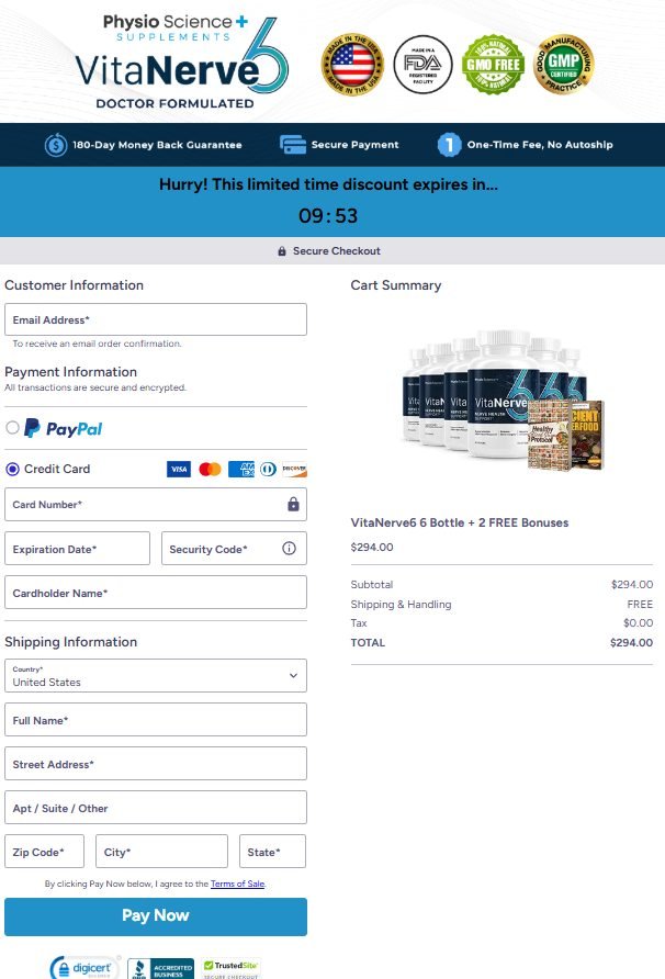 Get VitaNerve6 From The Official Website Secure Order Page